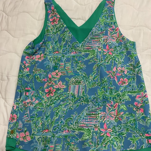 Lilly Pulitzer Tops - Lilly Pulitzer Women's Tropical Tank Top - Blue and Green